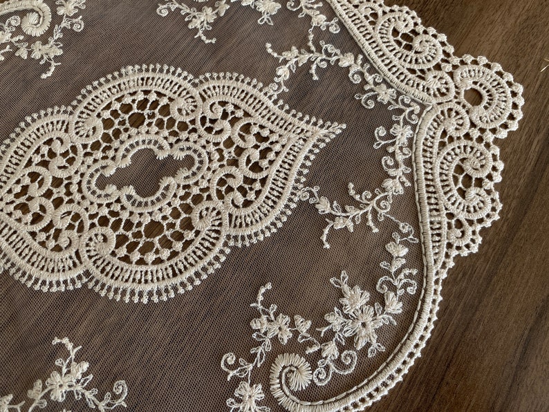 Cream Oval Lace Placemats Table Cloth Cream Table Runner Etsy