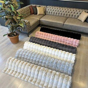 Dark Gray Grid Plush Rug for Living Room, Ultra Soft Textured Carpet with Anti-Slip Bottom for Bedroom or Kids Room Decor image 7