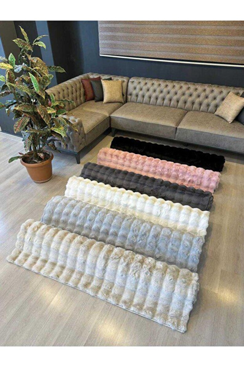 Dark Gray Grid Plush Rug for Living Room, Ultra Soft Textured Carpet with Anti-Slip Bottom for Bedroom or Kids Room Decor image 7