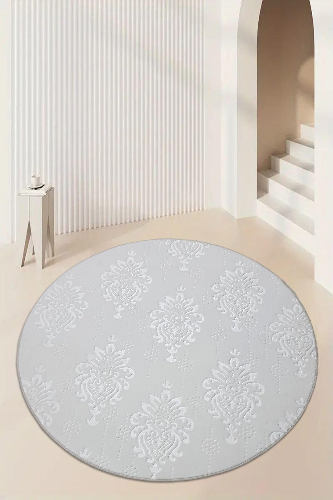 Round Light Beige Runner Rug: Machine Washable, Custom Sizes Available ...
