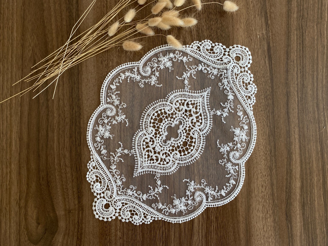 White Oval Lace Placemats Crocheted Lace White Lace Doily Etsy