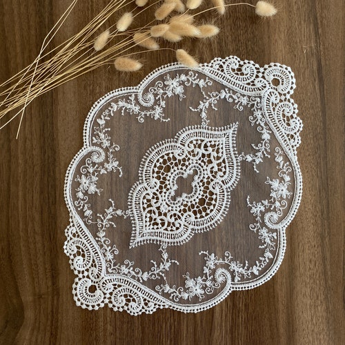 White Oval Lace Placemats Crocheted Lace White Lace Doily Etsy