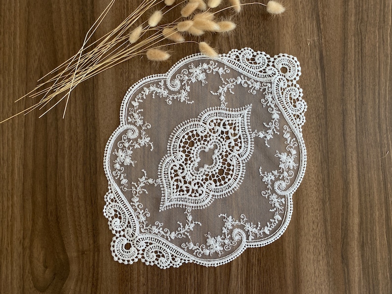 White Oval Lace Placemats Crocheted Lace White Lace Doily Etsy