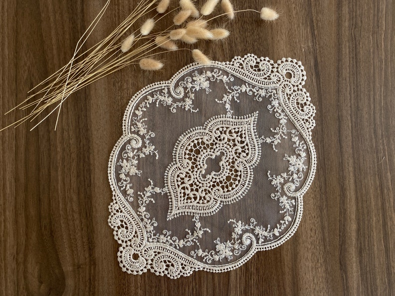 Cream Oval Lace Placemats Table Cloth Cream Table Runner Etsy