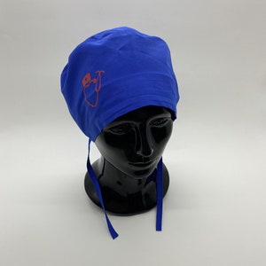 Blue Anime Scrub Hat, Scrub Cap, Blue Unisex Surgical Scrub Cap Hat with Buttons , Solid Color Scrub Cap Surgical Hat OR Cap,   HAT203