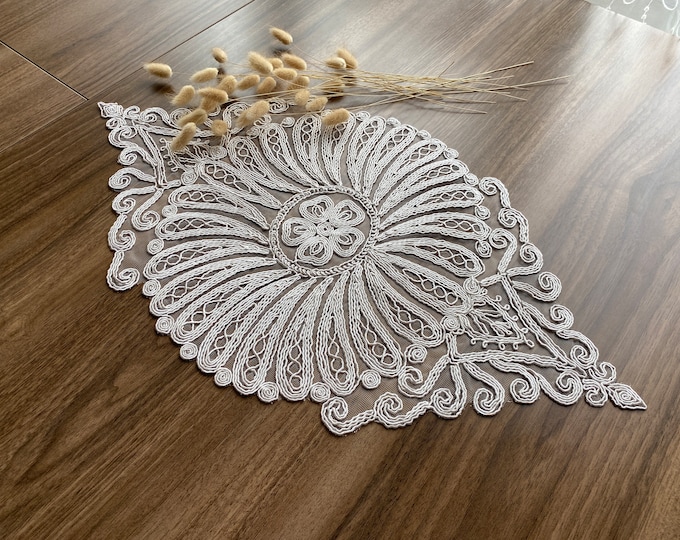 Cream French Lace Doily Placemats Vintage Lace Placemats Etsy