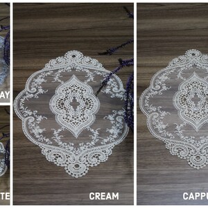 White French Lace Table Runner, Cream Vintage Style French Cream Lace Runner For Wedding Table, Gray Table Decoration, Organizations, Events
