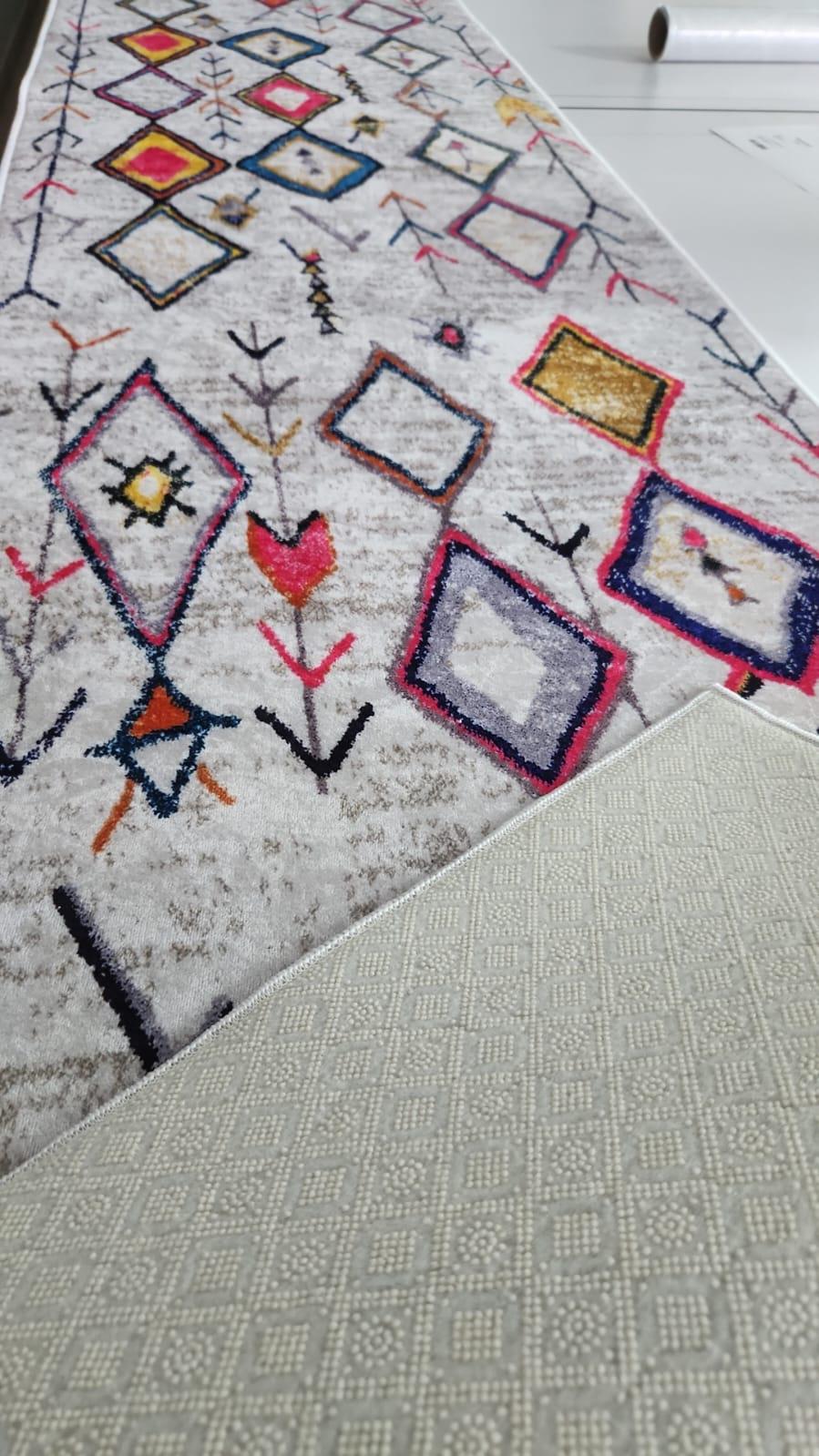 Unique Runner Rugs Custom Size Non-slip Runner: Colorful Bohemian Design, Machine Washable ...