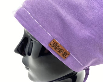 Scrub Cap, Purple Surgical Scrub Cap with Ear Saver Buttons, Chemo Caps Unisex,Medical Bonnet, Chemo Cap, Surgical Cap Women,      HAT190