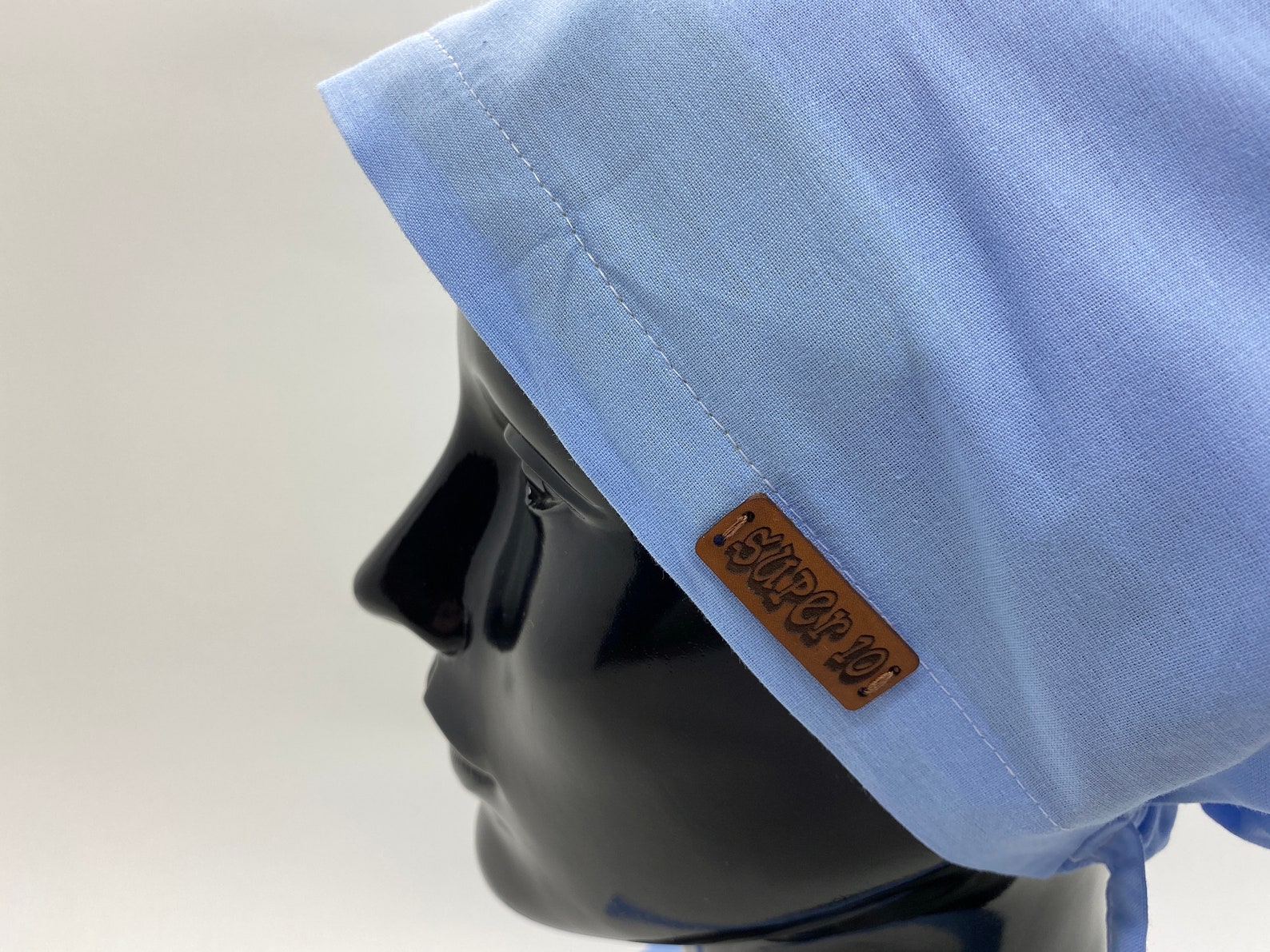 Blue Surgical Scrub Cap With Ear Saver Buttons Chemo Caps Etsy