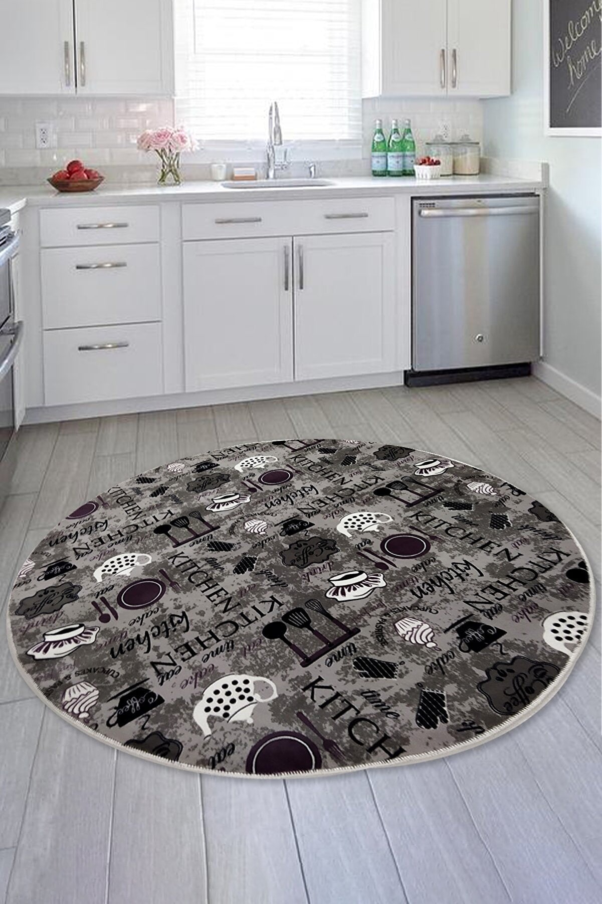 79cm ROUND ViNTAGE TURKiSH RUG
