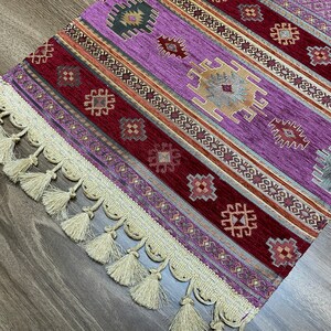 Chemin de table basse turc motif kilim bordeaux, Actec Small Home Boho Wedding Oriental Table Runner, Chemin de table de salle à manger, RNR341