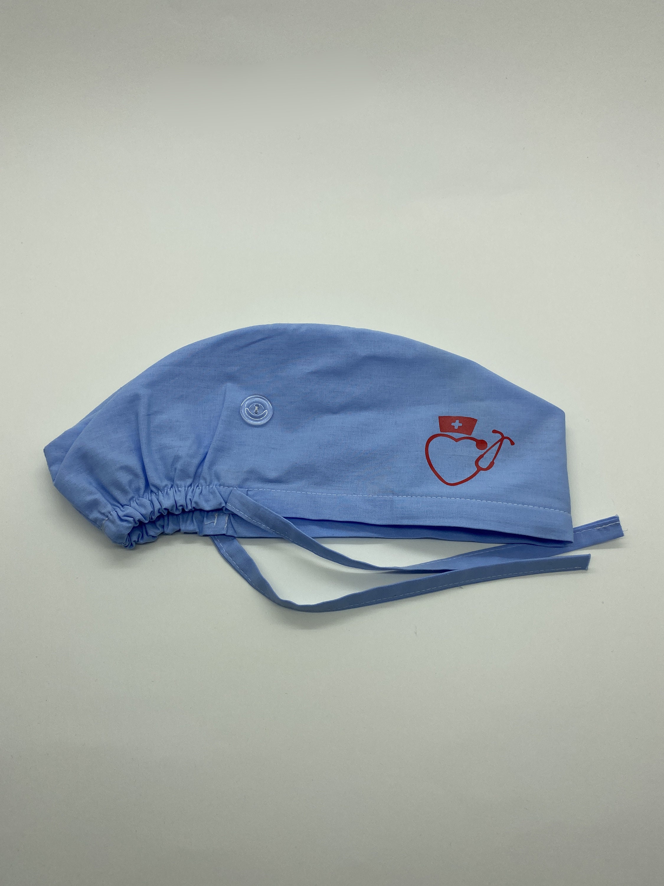 Nurse Cap Surgical Head Cover Medical Scrub Hat Chef Headwear For Women Adjustable Doctor Cap Unisex Breathable Sweat Absorption Surgery Hat With Ties For Long Hair Blue - View #8