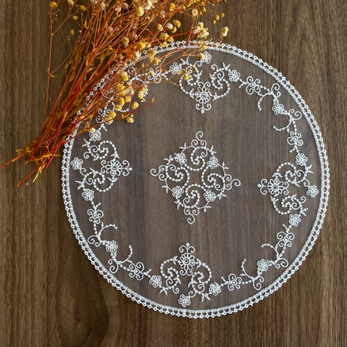 White Lace Placemats Vintage Doily Lace Table Topper Cotton Etsy