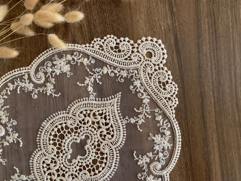 Cream Oval Lace Placemats Table Cloth Cream Table Runner Etsy