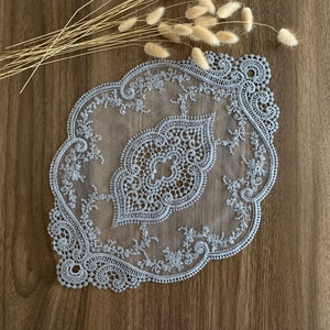 Gray Oval Lace Placemats, Vintage Lace Doilies, Lace Tablecloth, Oval Doily, Round Lace Doily, Lace Decor, Lace Table,   LC136
