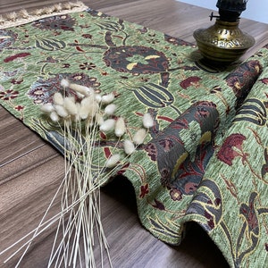 Pistacchio verde tulipl modello Mini turco tovaglia Runner, Home Boho Wedding Runner tavolo orientale, Diner Table Runner, RNR325