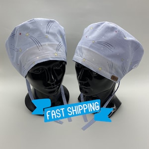 Surgical Hat for Women with Long Hair, Dental Cap, Surgical Scrub Cap, Doctor Scrub Cap, Ponytail Scrub Cap, Dentist Cap,       HAT185