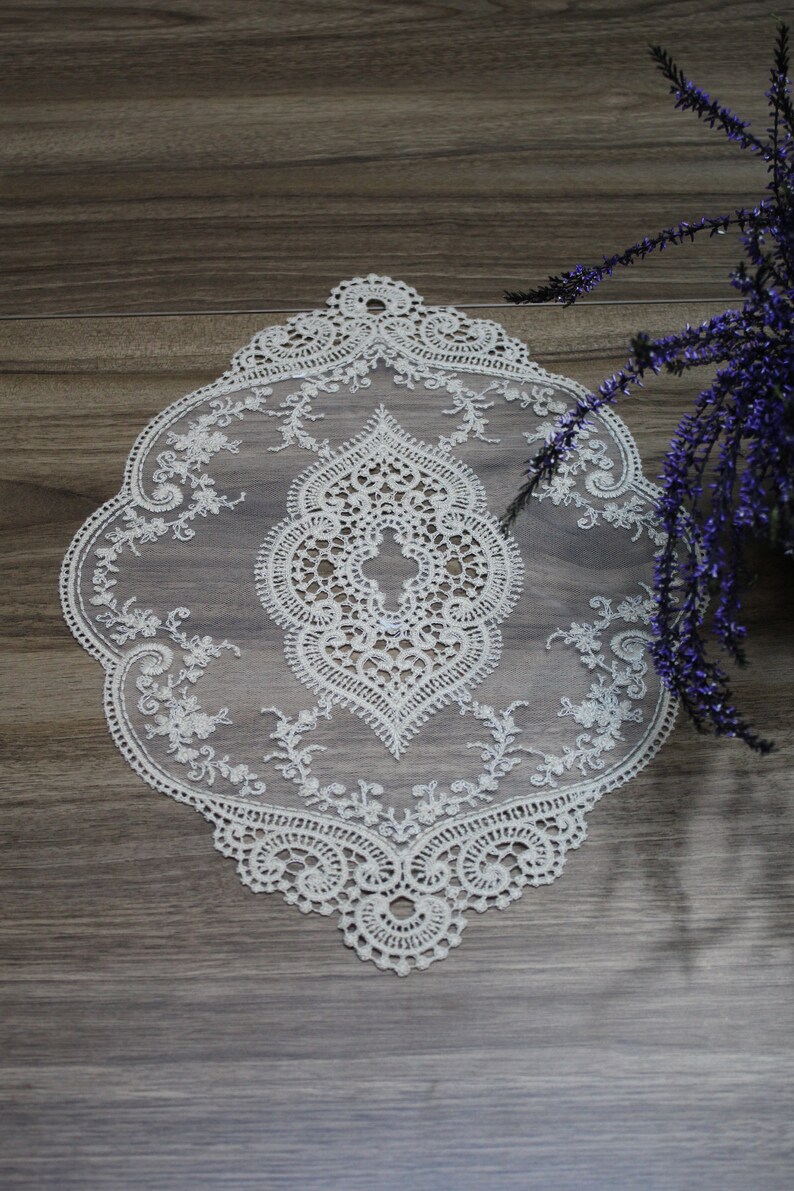 Cappuccino Oval Lace Placemats Table Cloth Lace Table Etsy