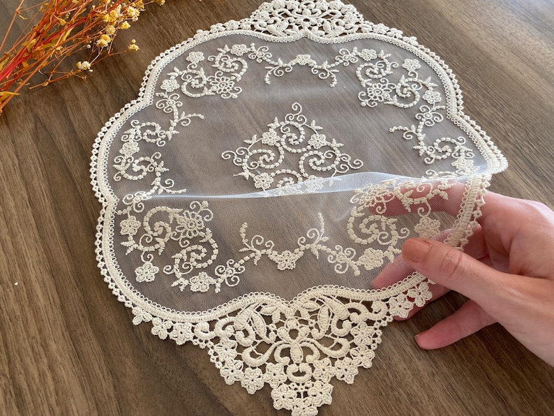 Cream Lace Doily Lace Table Mat Lace Doily Placemats Doily Etsy
