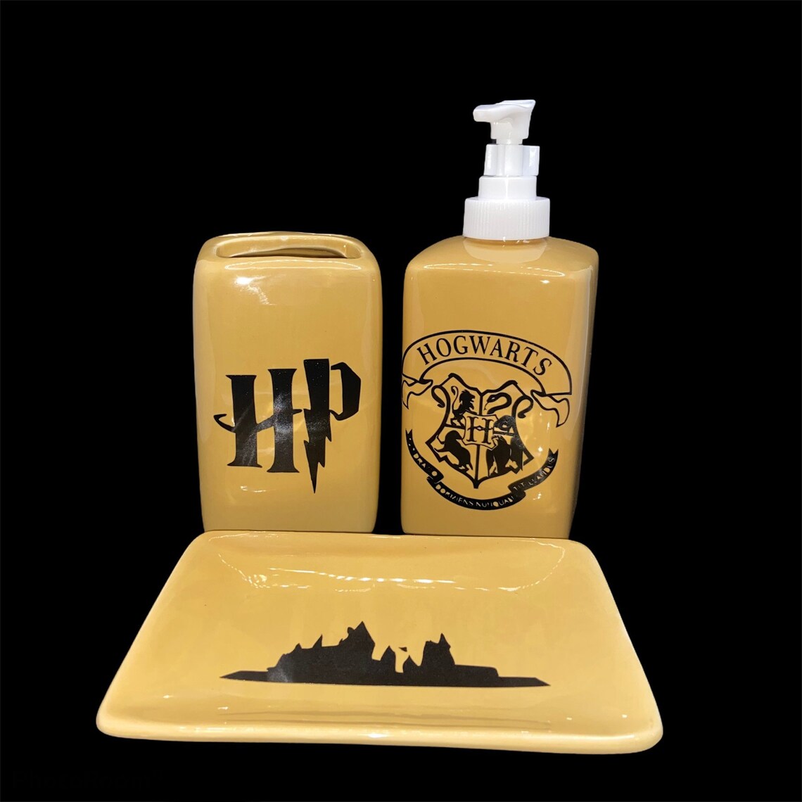 Harry Potter 3Piece Bathroom Decor Set Toothbrush Holder Etsy