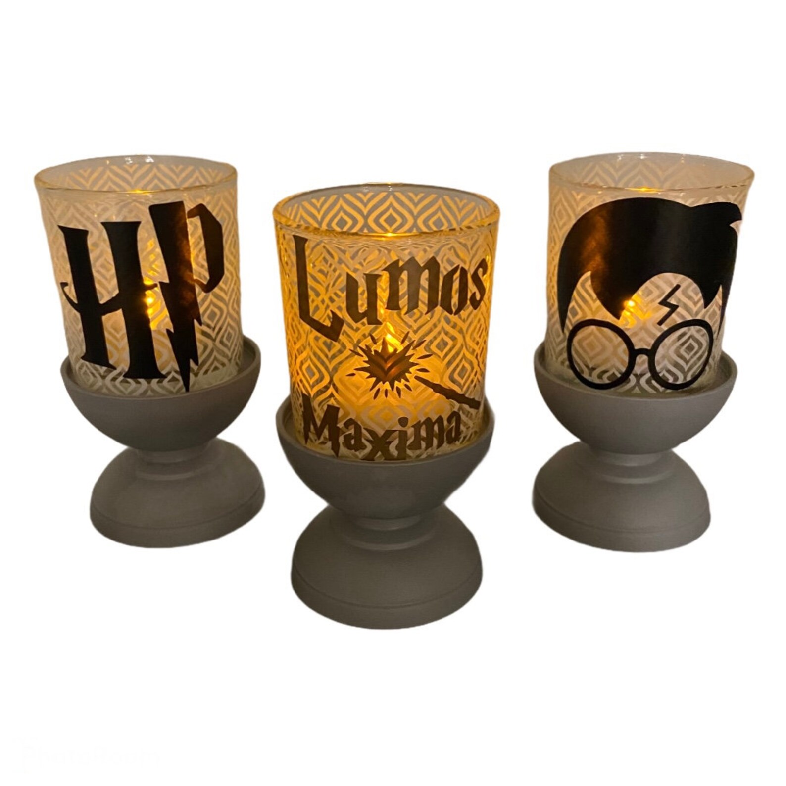 Harry Potter 6Piece Voltive Candle Holder Set HP Hogwarts Etsy