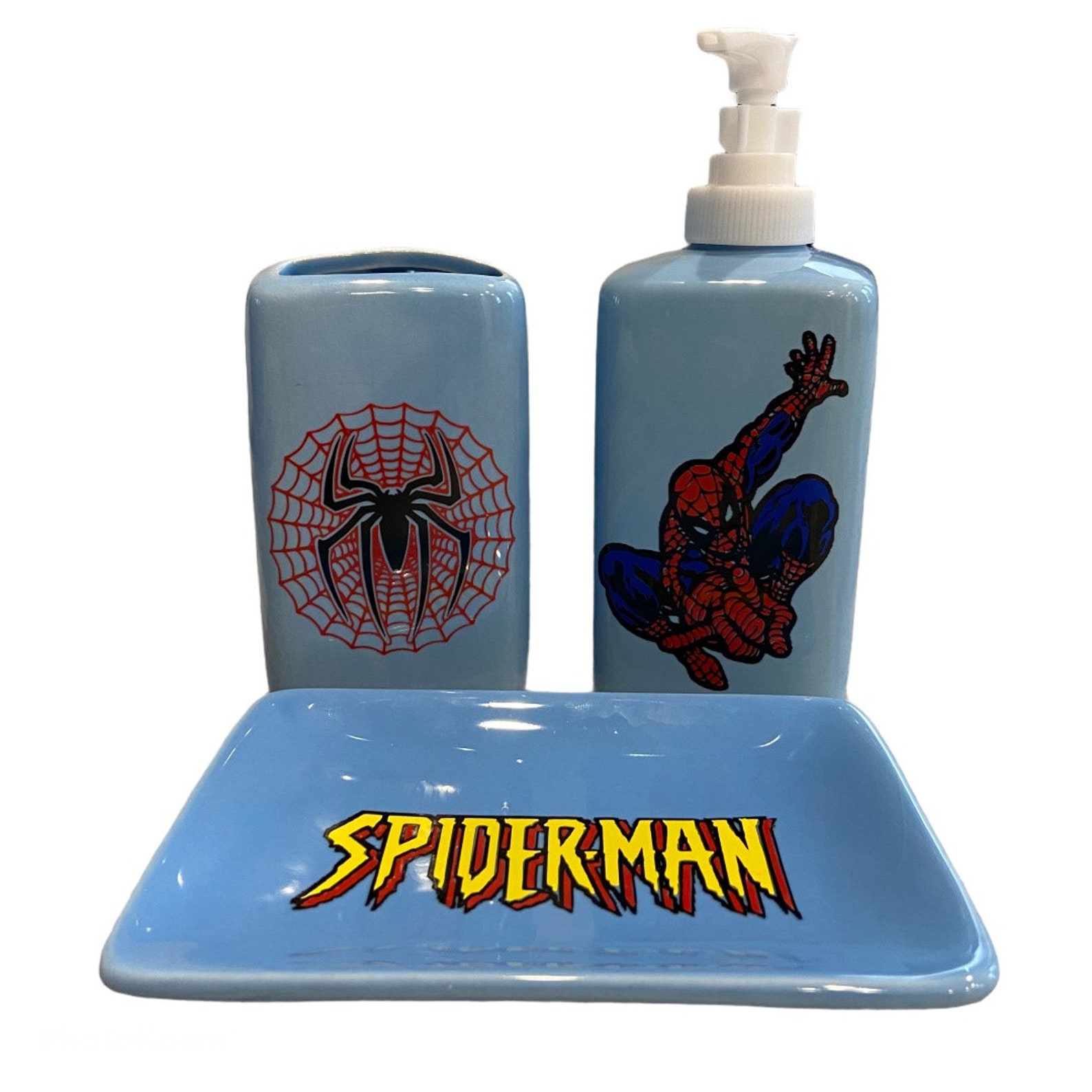Marvel SpiderMan 3Piece Bathroom Set Etsy