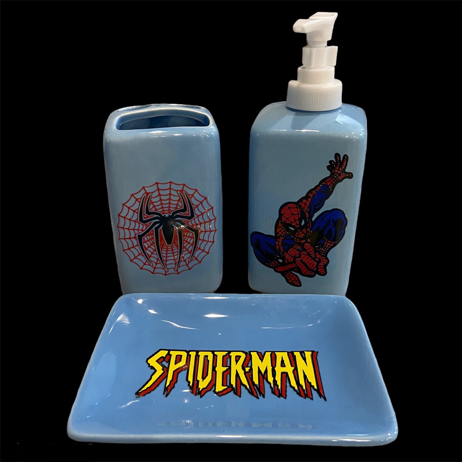 Marvel SpiderMan 3Piece Bathroom Set Etsy