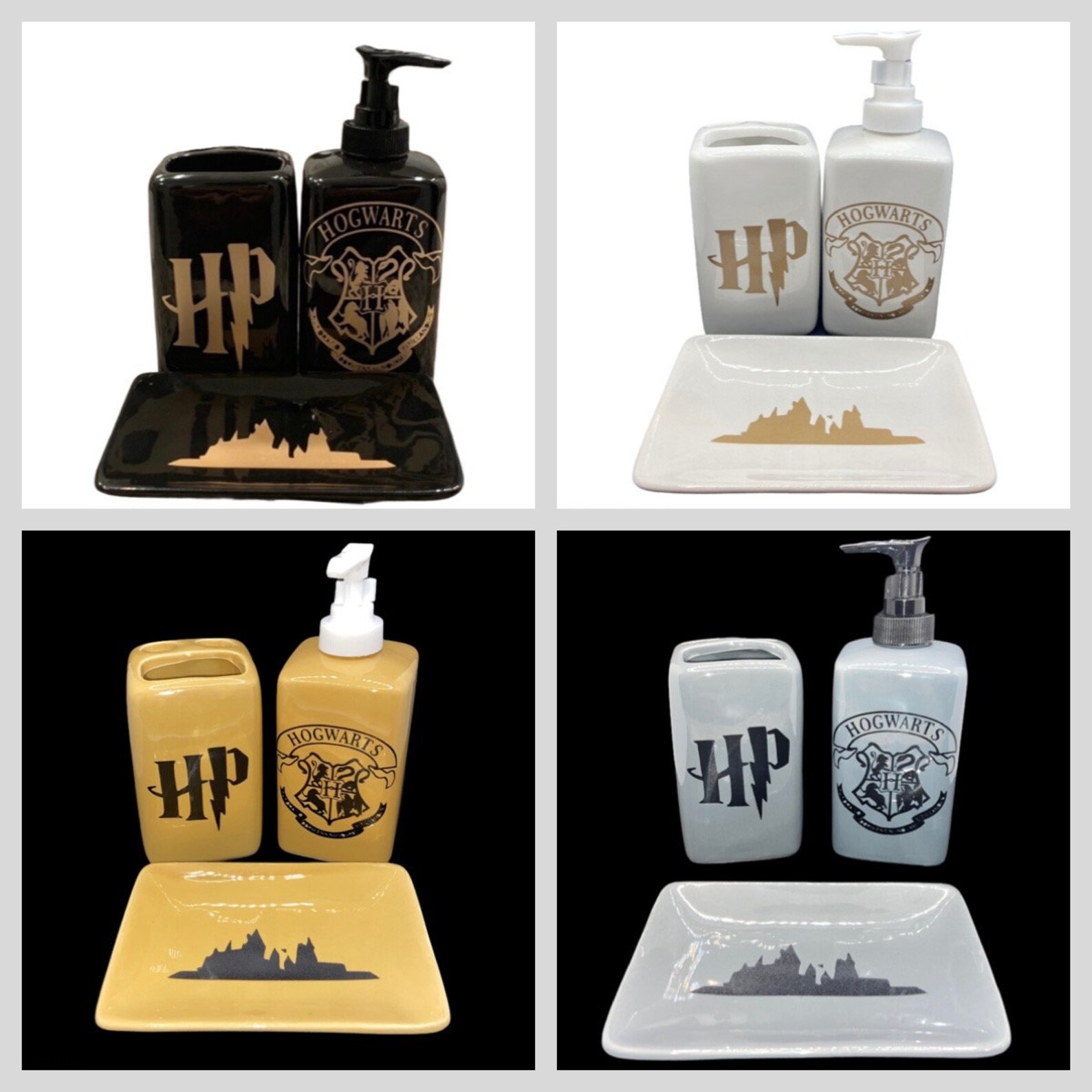 Harry Potter 3Piece Bathroom Decor Set Toothbrush Holder Etsy
