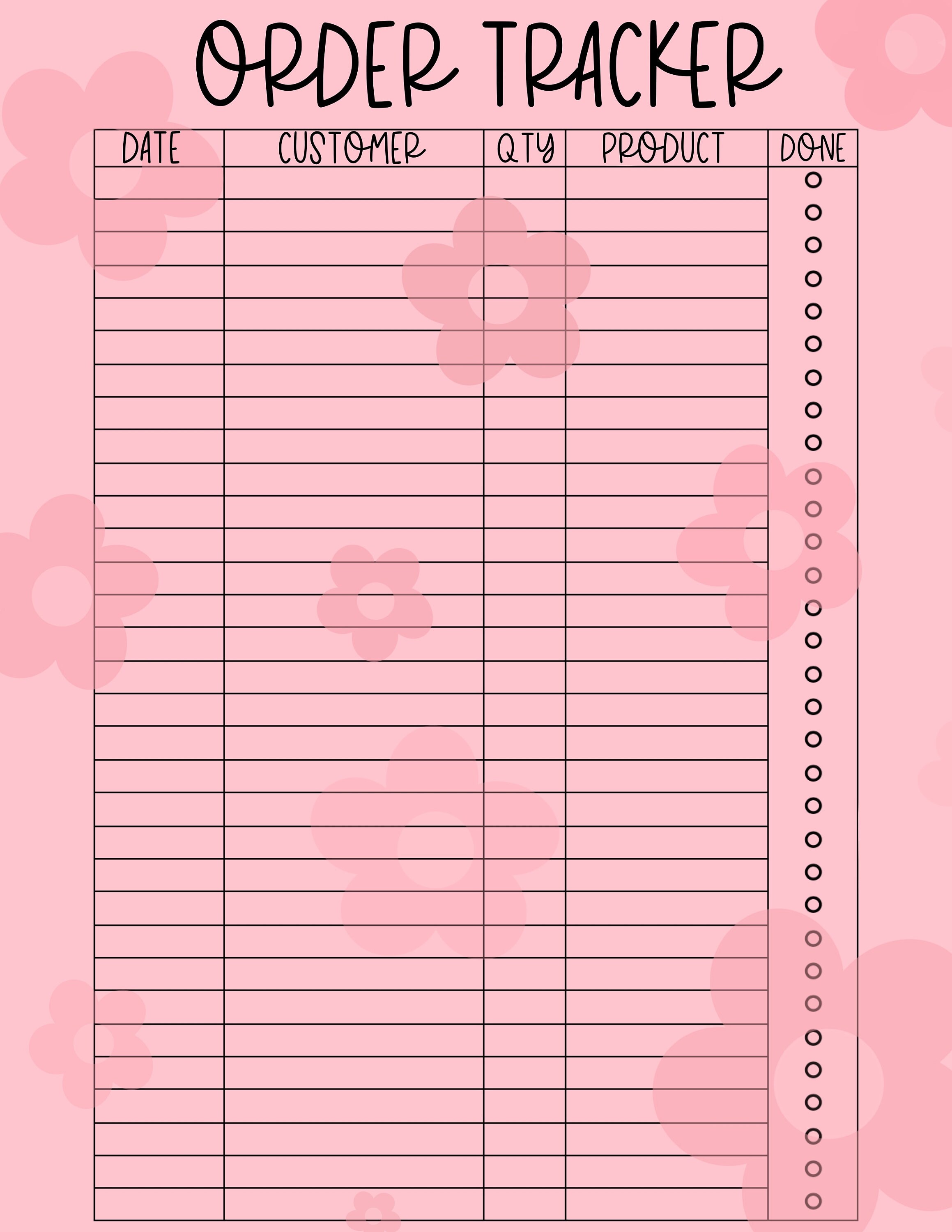 Small Business Order Tracker Printable Printable Word Searches