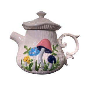 Teiera vintage ARNELS in ceramica a forma di fungo con coperchio, firmata 1976