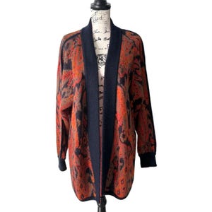 Vintage Escada Margaretha Ley Cardigan Pullover Jacke Mohair Wolle Taschen EU 34