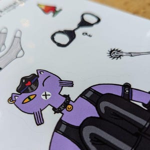 Leren Babe Kweer Kat stickervel, gay lederen queer stickers voor laptop, notebook