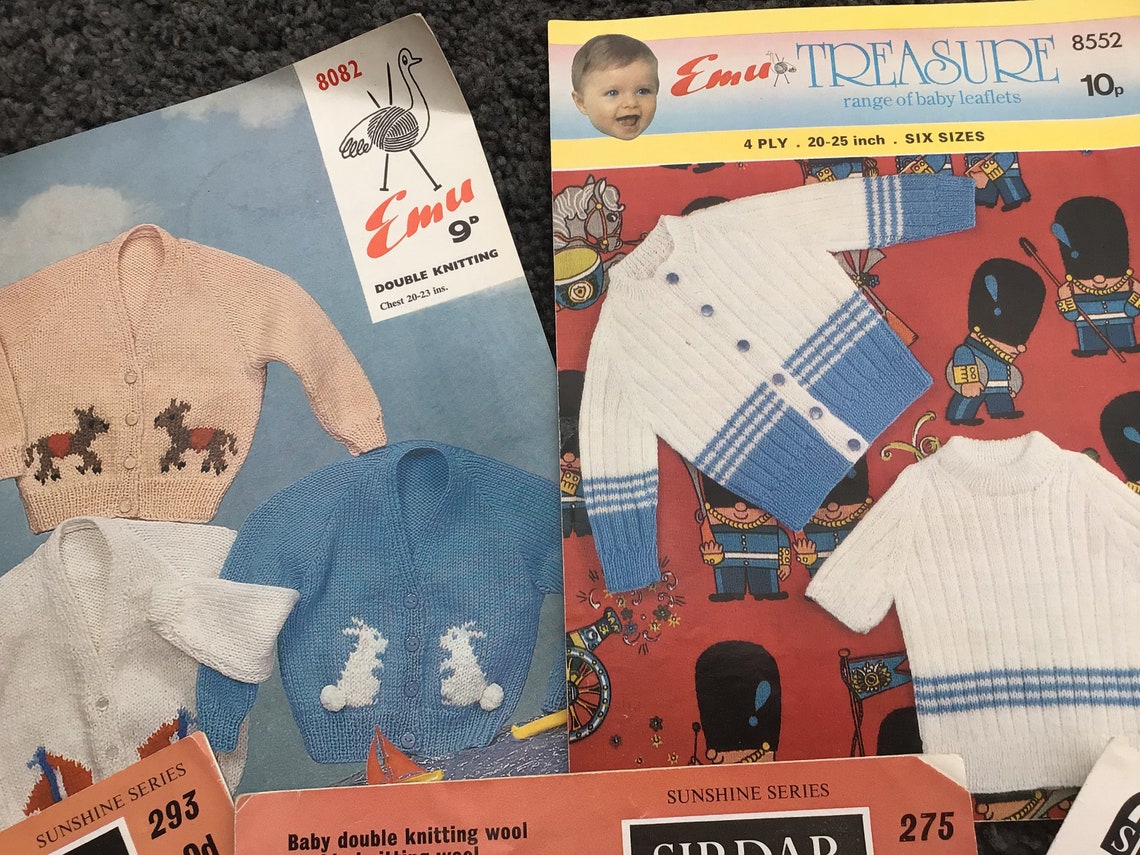 8 x Vintage Baby Knitting Pattern / Booklets Etsy