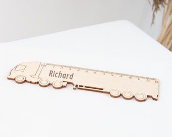 Personalized wooden ruler cat or truck, back to school, wooden school supplies, student gift, school gift, custom ruler, engraved gift