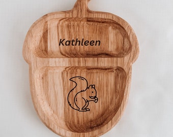 Personalized nut snack plate, personalized children's snack board, engraved name, birthday gift, nut plate, wooden gift, personalised gift