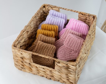 Calcetines de punto para bebé, regalo para bebé, calcetines de lana merino de punto para niño y niña, calcetines de 0-3 meses, calcetines para recién nacido, regalo baby shower, zapatitos para bebé