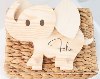 Personalized Wooden kids clothes hanger hippo, elephant wooden hanger clothes hanger for kids safari animal clothes hanger wooden coat rack