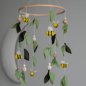 Floral-Themen Bienen Babybett Mobile, Boucle kinderzimmer dekoration, Baby-Dusche-Geschenk zur Babyankündigung