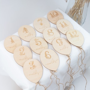 Cartes d'étape en bois pour bébé, 12 pièces, disque d'étape, cadeau de baby shower, décoration de chambre d'enfant, photographie de nouveau-né, cadeau pour bébé, faire-part