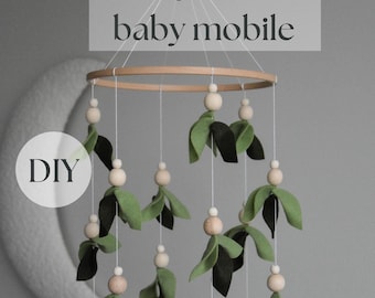 DIY Mobile Kit Forest-Themed Baby crib Mobile, sage green nursery decor, baby shower gift for baby announcement