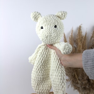 Hippo comforter for baby, Newborn gift, Hippo snuggle, Crochet baby toy, Baby first toy, Crochet hippo, Hippo lovey, Baby crochet toy, Hippo