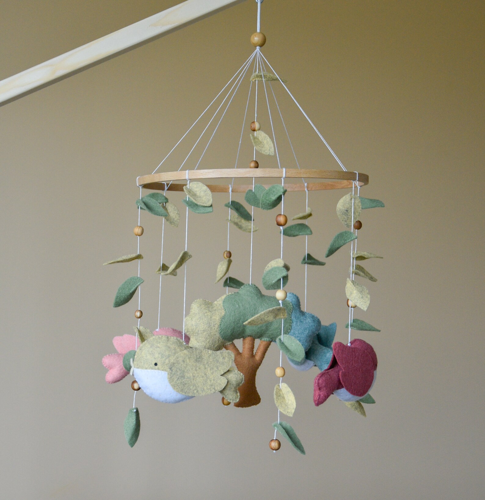 Bird Nursery Mobile Woodland Mobile Baby Girl Woodland Hanging Etsy