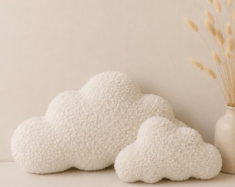 Boucle cloud cushion set neutral nursery decoration boucle cloud pillow baby nursery decor cloud nursery decor girl nursery decor boy boucle
