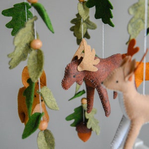 Woodland baby crib mobile, Woodland animals mobile, fox, reindeer, moose, bunny, Woodland baby shower gift, Baby mobile for boys or girls