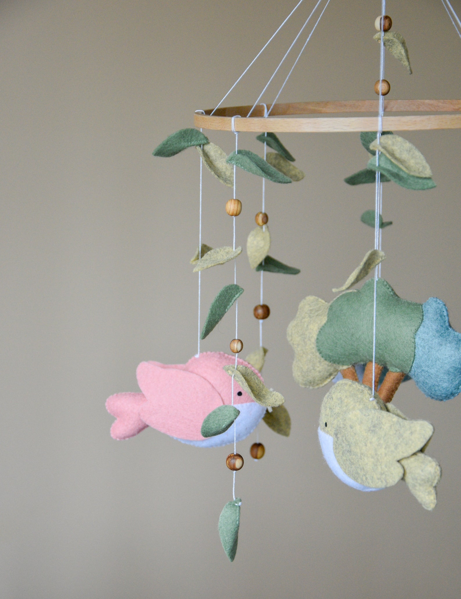 Bird Nursery Mobile Woodland Mobile Baby Girl Woodland Hanging Etsy