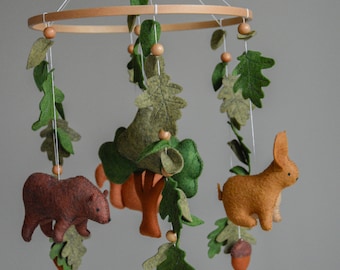 Baby mobile woodland mobile Nursery mobile woodland realistic animals Crib mobile baby girl mobile baby mobile boy hanging mobile