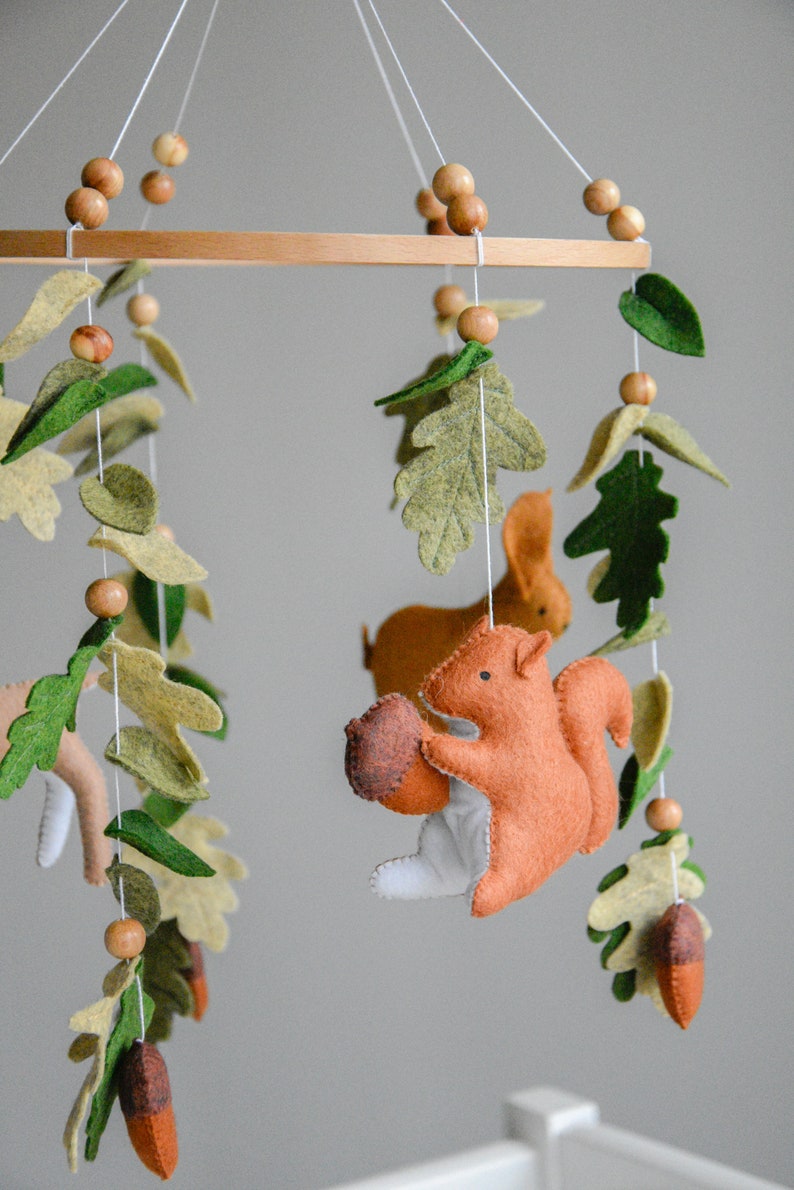 Woodland Baby Crib Mobile Forest Animal Nursery Mobile Baby Etsy