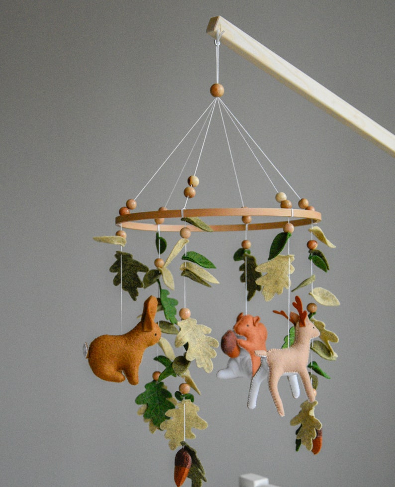 Woodland Baby Crib Mobile Forest Animal Nursery Mobile Baby Etsy
