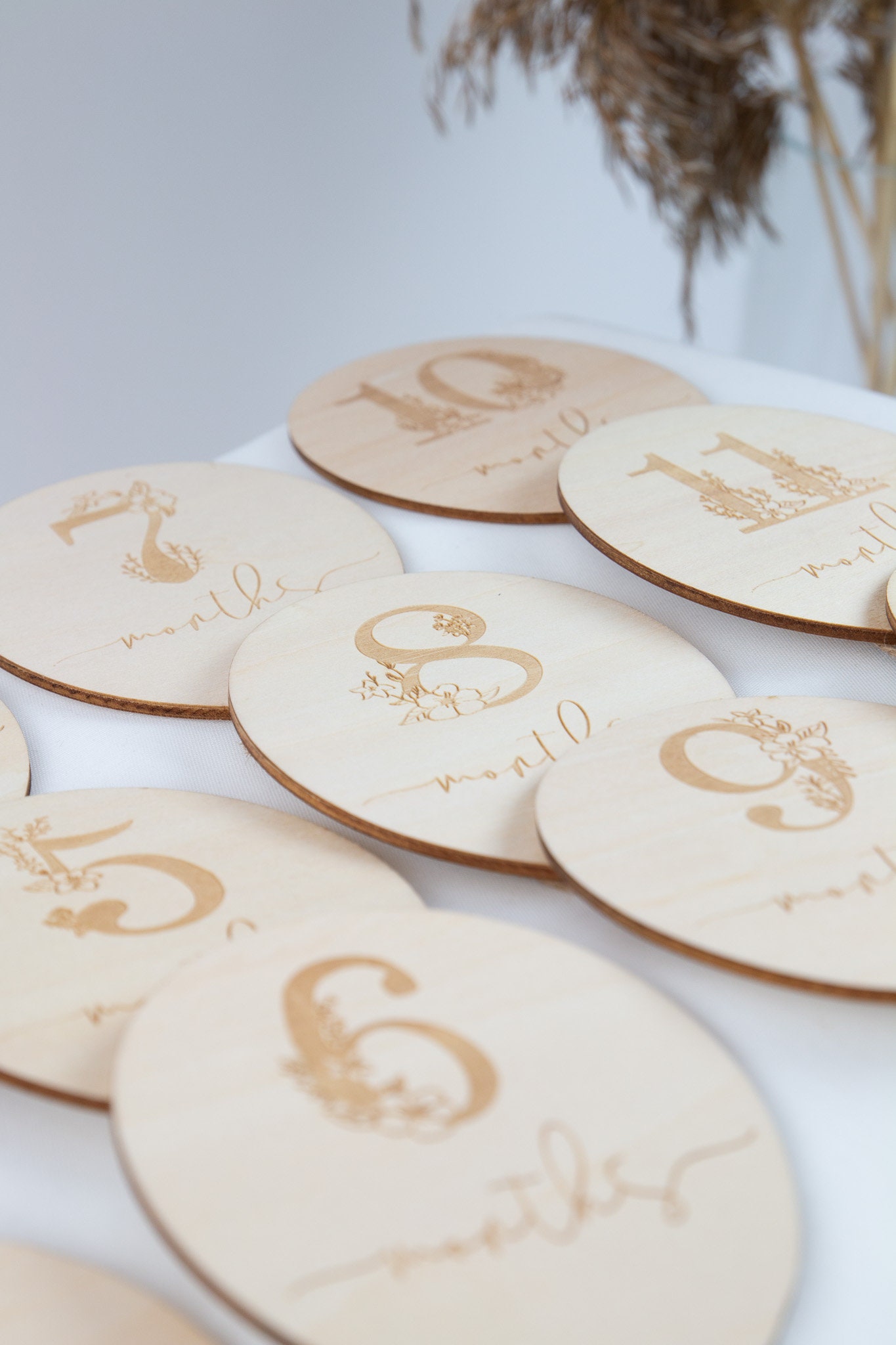 14 Carte Pietra Miliare In Legno + Penna - Set Per Registrare La Crescita Del Bambino - Foto 7